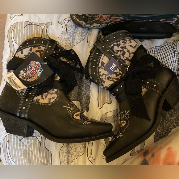 Rockin Country Collection Cowgirl Leather Boots - Picture 1 of 7